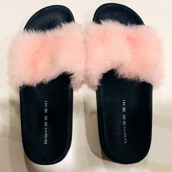 NWOT Ike Behar Faux-Fur Slide Sandals - Picture 3 of 10